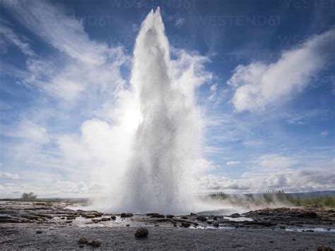 Strokkur Geyser during eruption stock photo