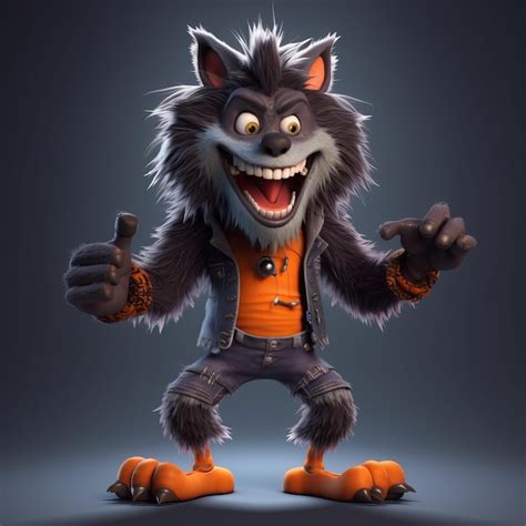 Premium Photo | Funny Werewolf Cartoon Character