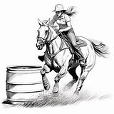 Barrel Racing Horse Coloring Pages Sketch Page sketch template