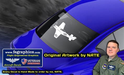 P-51D Mustang angle 1 P51 Mustang Decal, Vinyl Decal Sticker, WW2 Fighter, Warbirds, Fegraphics ...