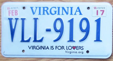 2017 Virginia vg-ex | Automobile License Plate Store: Collectible ...