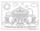 School Building Colouring Pages For Kids sketch template