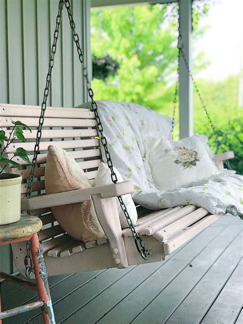 Paint your porch swing pink Spring Outdoor Decor, Spring Decor, Front ...