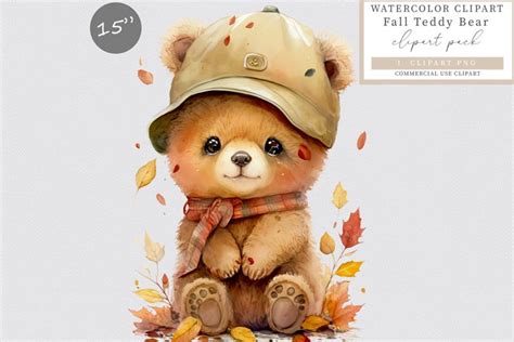 Teddy bear clipart, Autumn clipart, Fall (2779932)