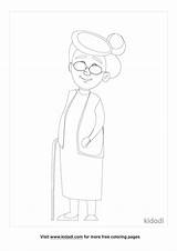 Old Woman Coloring Page sketch template