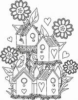Free Bird Houses Coloring Pages sketch template