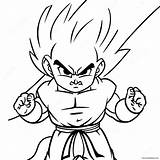 Gohan Super Saiyan 2 Action Pose Coloring Page 57473 45474 sketch template