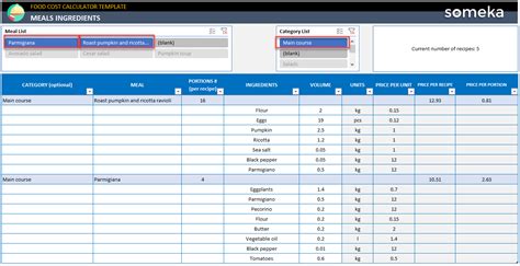 Food Cost Calculator Excel Template | Deporecipe.co