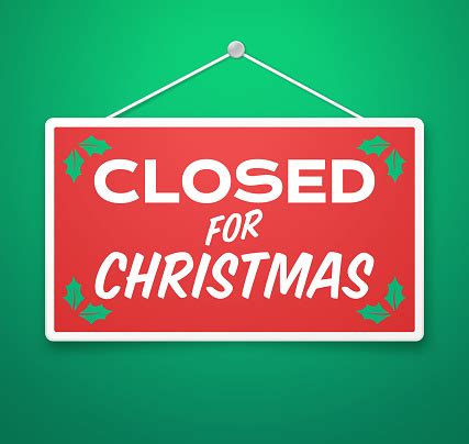 Closed For Christmas Sign Stock Illustration - Download Image Now - iStock