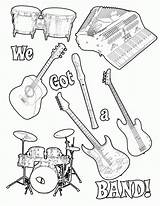 Musical Instruments Coloring Page Sketch sketch template