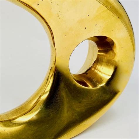 Mid-Century Modern Oval Brass Vase | Chairish