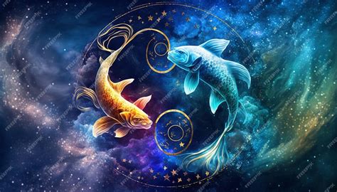 Premium Photo | Fish zodiac sign on space background Generative AI