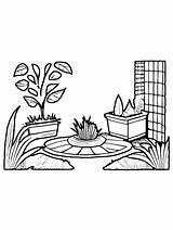 Realistic Backyard Coloring Page · Creative Fabrica sketch template