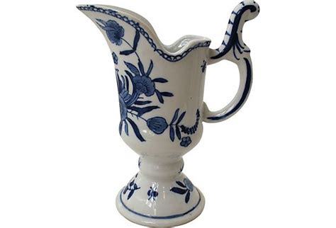 Blue & White Ceramic Pitcher | Ceramic pitcher, White ceramics, Vintage