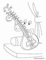 Sitar coloring Pages  Kids sketch template