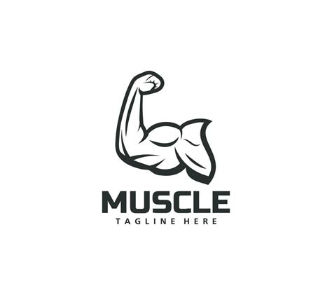 Biceps muscle arm logo design vector illustration on white background. 21944749 Vector Art at ...