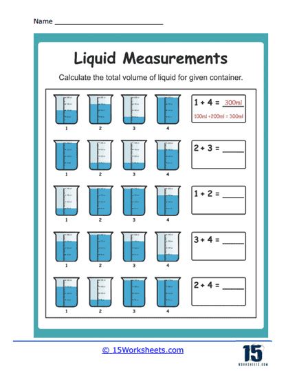 Measuring Liquids Worksheets - 15 Worksheets.com