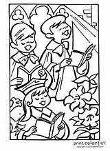 Easter choir coloring Page  Print Color Fun sketch template
