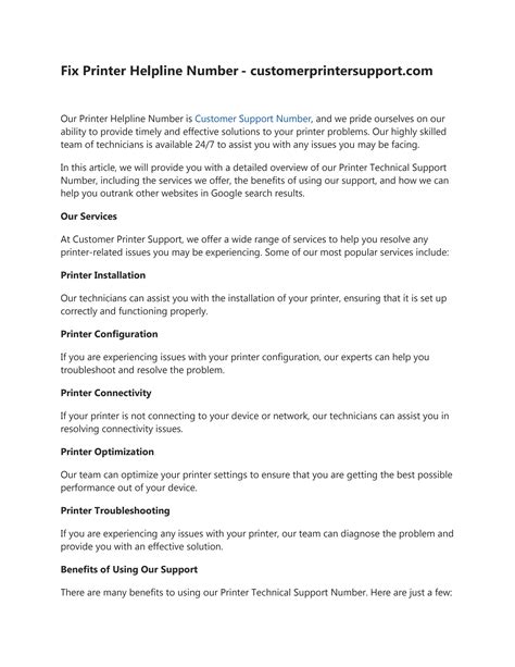 Fix Printer Helpline number - Customerprintersupport.com by Customer ...