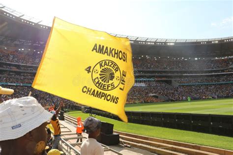 Kaizer Chiefs Soccer Flag Waved at the FNB Stadium during the Soweto Derby Editorial Photography ...