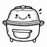 Premium Vector  Coloring book Outline Of rice cooker sketch template