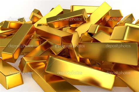 Pile of gold bars on white background — Stock Photo © nedorez #38528313