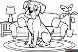 Boxer Puppy In Living Room Coloring Page  Easy Drawing Guides sketch template