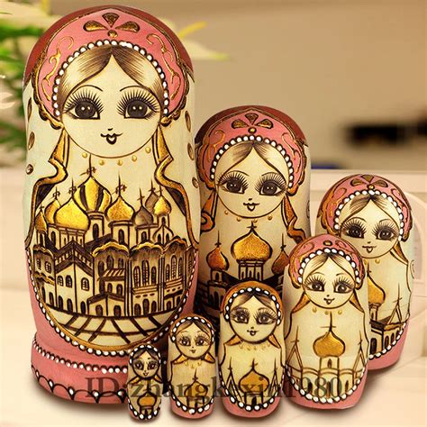 Aliexpress.com : Buy 7Pcs/Set Wooden Russian Dolls Nesting Dolls Maiden Wishing Doll Beautiful ...