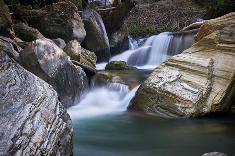 Sierra Nevada waterfall. Golden rocks Photograph by Guido Montanes Castillo - Fine Art America