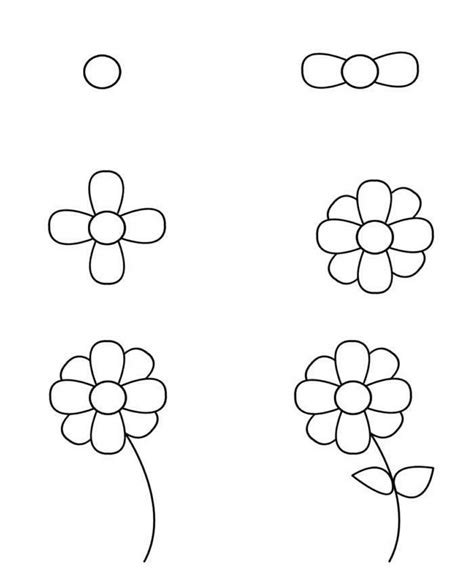 Pin on Just Step By Step Drawing | Easy flower drawings, Flower drawing ...