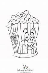 Popcorn Coloring Pages FREE 2025  And Learn sketch template