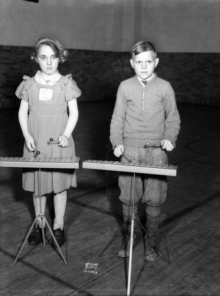 Two Xylophonists at Emerson School | Photograph | Wisconsin Historical Society