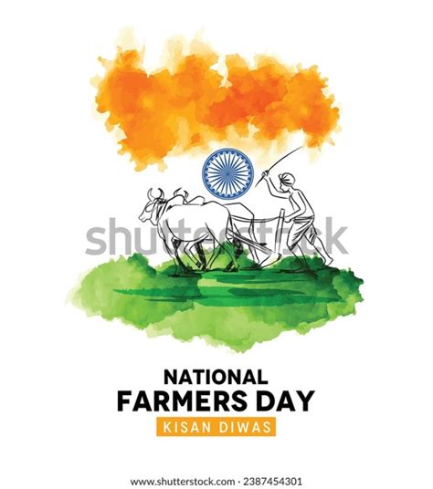 National Farmers Day India Known Kisan Stock Vector (Royalty Free ...