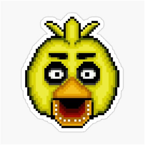 "Five Nights at Freddy's 1 - Pixel art - Chica" Sticker for Sale by ...