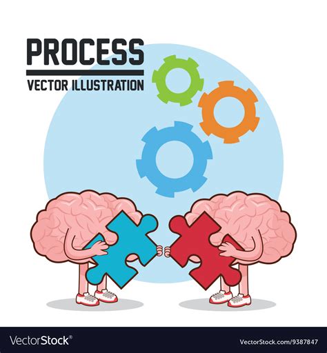 Process design colorful cartoon Royalty Free Vector Image