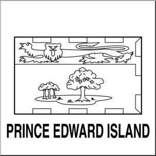 Clip Art: Flags: Prince Edward Island B&W – Abcteach