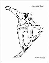Coloring Page Snowboarding  Winter Olympic Event Sport sketch template