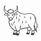 Yak Coloring Page For Kids And Black White Drawing  Premium AI sketch template