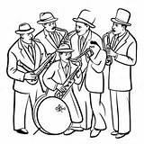 1920s Jazz Band Coloring Page 54063 43574 sketch template