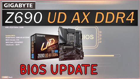 GIGABYTE Z690 UD AX DDR4 BIOS UPDATE - YouTube