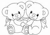 Two Bear Hug Coloring Page Pages Cool  sketch template