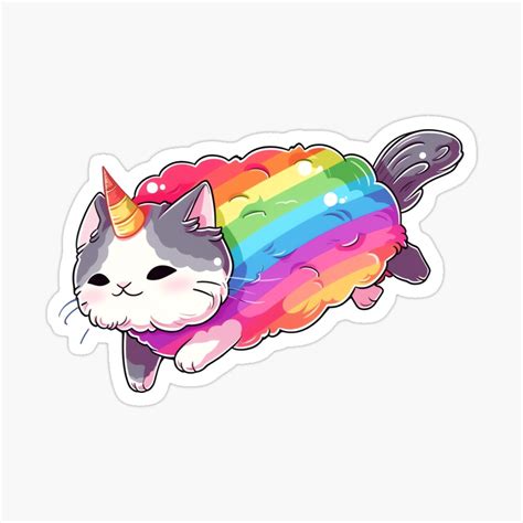 Cute Kawaii Rainbow Unicorn Cat by CozyKawaiiArt | Redbubble | Cat ...