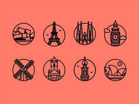 City Icons - Illustrations of Landmarks and Travel