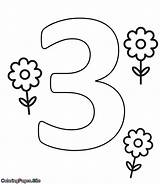 Number 3 Coloring Pages Printable sketch template