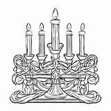 Baixe Desenho De candelabro Preto E Branco Para Colorir Projetos  sketch template