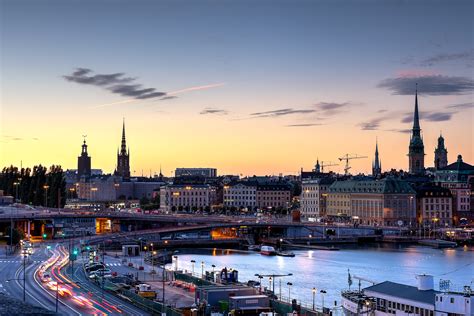 Areal photography of high rise building during golden hour, stockholm ...