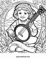 Banjo Coloring Pages Fun Educational & Relaxing Activities  Plan sketch template