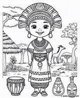 Coloring Page Of Traditional African Cultures Download Or Print For Free sketch template