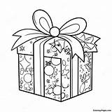 Sparkling Christmas Gift Box Coloring Page  Coloring Pagescom sketch template
