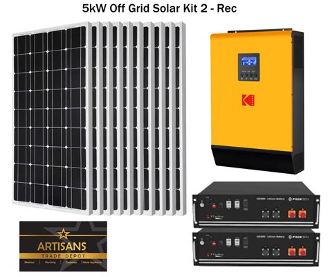 5kW Off Grid Solar Kit 2 - REC - (PV Panels, Inverter & Lithium Ion Ba – Artisans Trade Depot